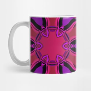 Cartoon Mandala Flower Pink and Black Mug